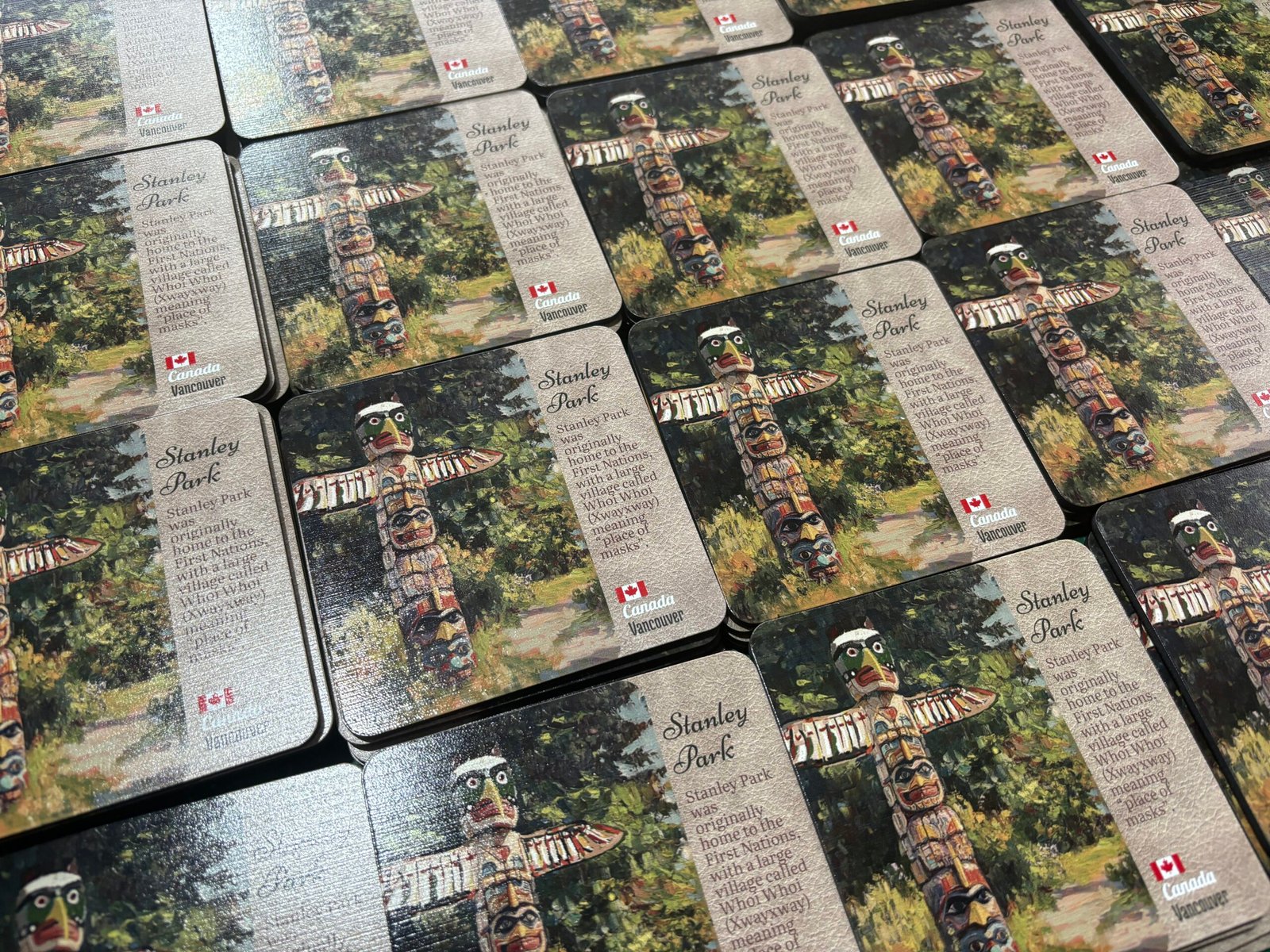 Finished custom souvenir products ready for retail packaging