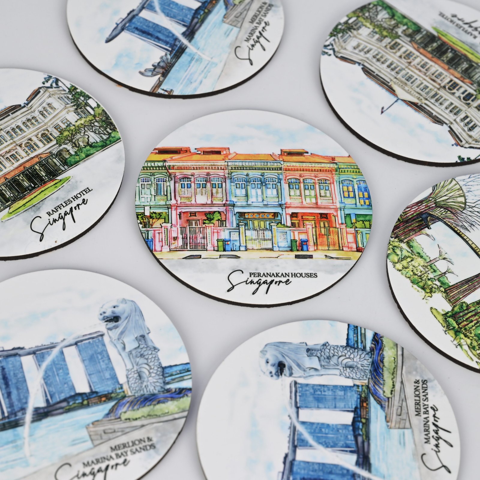 Custom MDF sublimation souvenir coasters for gift shops and museum stores