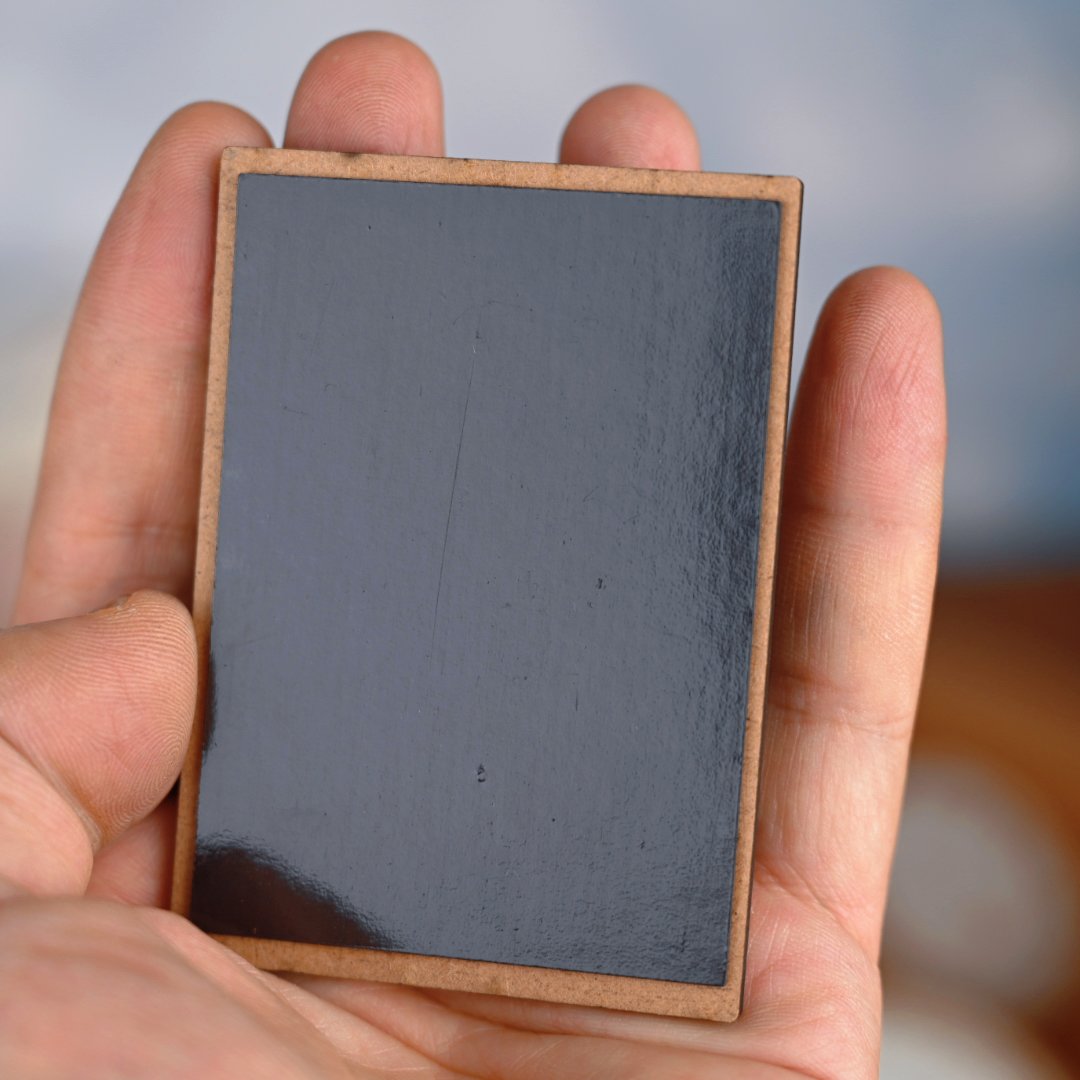 Back of magnet showing strong magnetic sheet